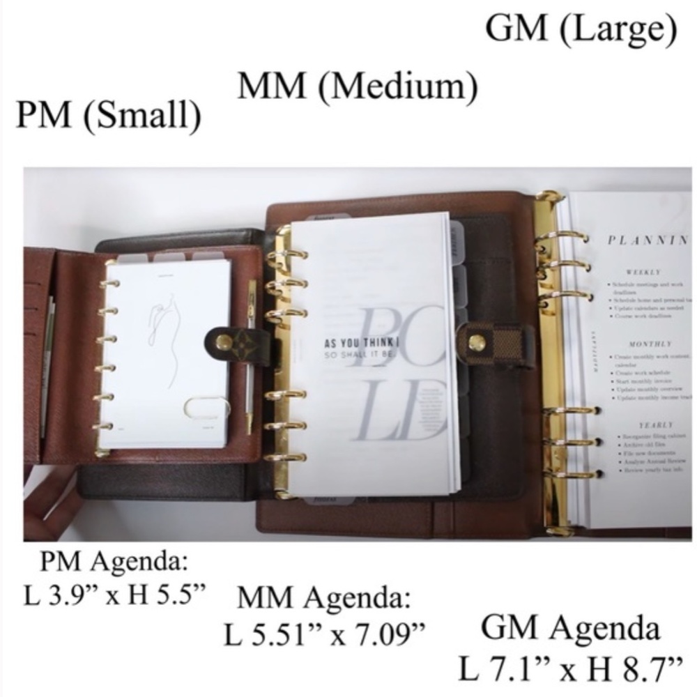 Fits Louis Vuitton PM 2025 Insert Calendar+Filler Paper+ Pen + Pouches - Picture 9 of 16